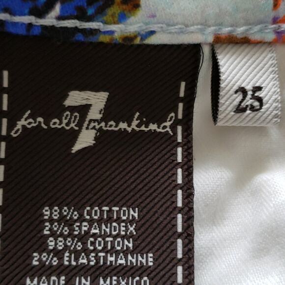 7FAM 7 For All Mankind Floral Haze Skinny Jeans Bloomcore Wallpaper Casual 25 - Picture 12 of 12